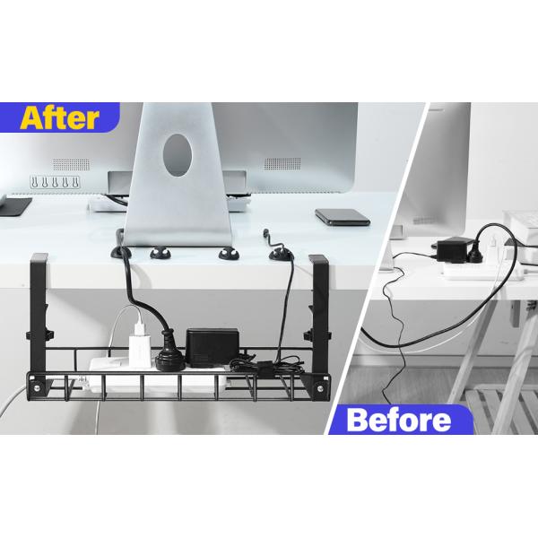 1 mm de espesor debajo de la mesa de cable de gestión de bandeja organizador de alambre con acabado revestido de energía