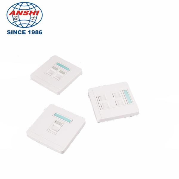 ANSHI Network 86 Фасцеплата Cat5e Cat6 Cat7 Фасцеплата Ethernet Стенный разъем Rj45 Фасцеплата 86x86 мм Двойной порт