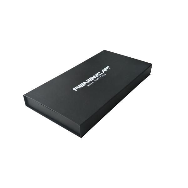 Black Textured Book Shaped Magnetic Paper Box Perfume Glass Bottle Packaging With Insert