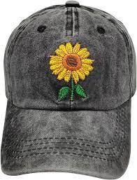 Vintage Inspired Custom Embroidery Baseball Cap Cotton Sunflower Lace Fabric