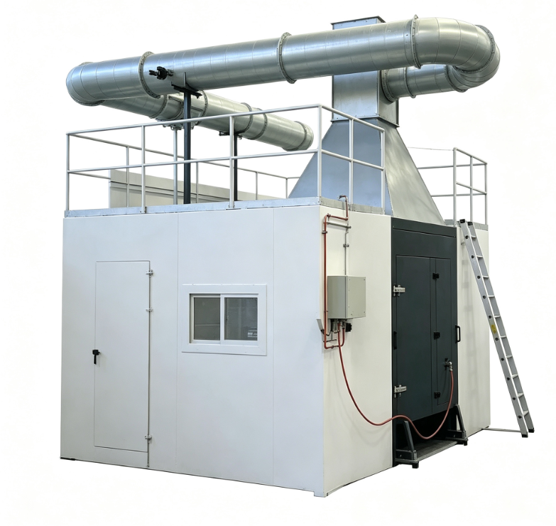 EN 13823 Compliant Single Burning Item Test Apparatus with 31 kW Propane Burners and Built-in Smoke Density Measurement