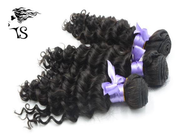 Grade 8A Brazilian Weft Hair Extensions , Deep Wave Curly Human Hair Extensions