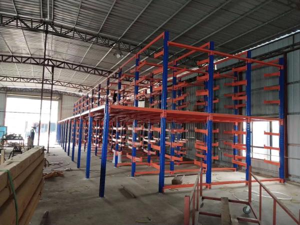 Steel Q235 Cantilever Mix Mezzanine Industrial Warehouse Racks For PVC Carpet