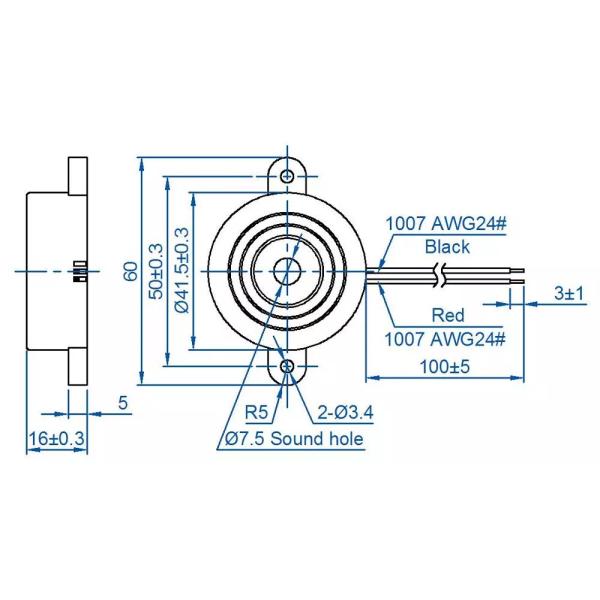 Piezo электронный зуммер сигнала тревоги 3-24V 12VDC зуммера тона с зуммером сигнала тревоги отверстий установки электронным
