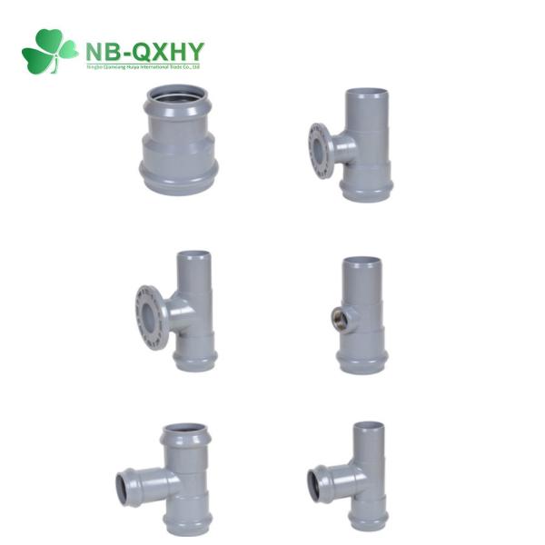 DIN Standard PVC Pipe Fitting with Rubber Ring Wall Thickness Pn10 White and Blue