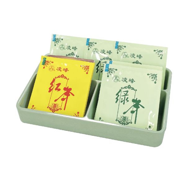 Rice Husk tea box: 2/3 compartment sachet holder, Eco-Conscious Choice for Hotels