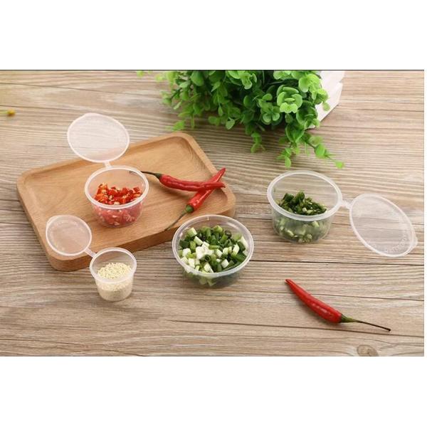 Supply Multicolor Sealed Souce Cup for Soup Round or Square Transparent Plastic Sauce Cup