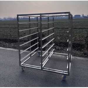 500 kg de chariot de boulangerie en acier inoxydable à deux rangées