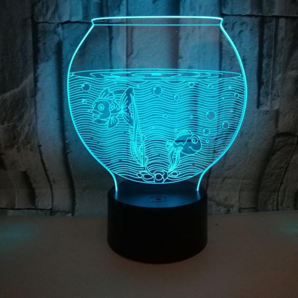 New fish tank colorful 3D small table lamp gift colorful night light atmosphere small table lamp