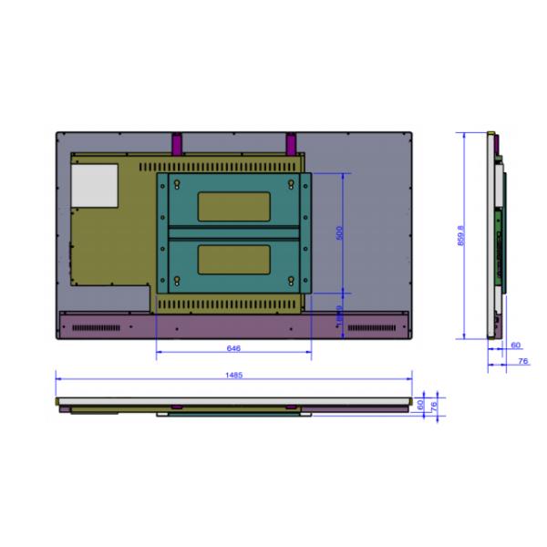 Ужесточатый стеклянный экран касания LCD, 80KHz монитор LCD 65 дюймов для школы