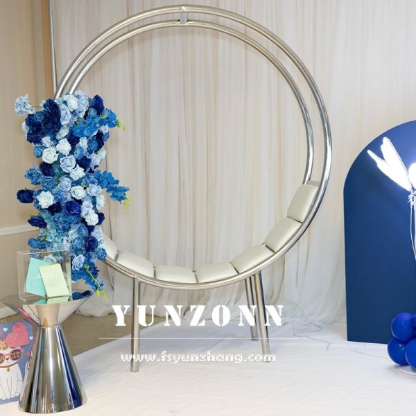 Modern Lover Seat Wedding Planner Throne Chair Gold Frame Couple Sofa with Leather for Banquets and Bars
