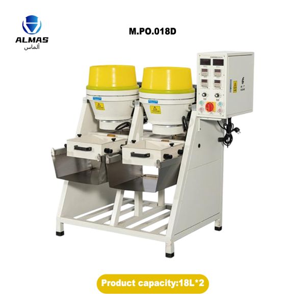 Dual-Barrel Rotary Jewelry Tumbler with 18L Capacity and 550 RPM for Efficient Polishing