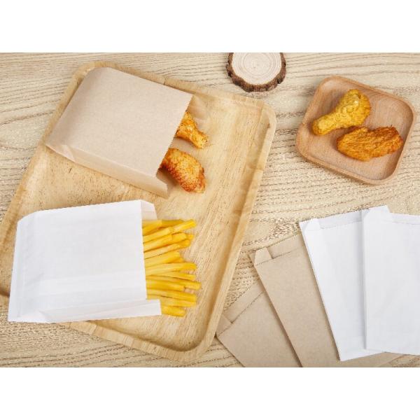 Recyclable Pinch Bottom Brown Greaseproof Paper Food Bags For Snack Takeaway