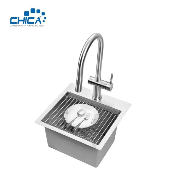 topmount handmade house kitchen sink SUS304 stainless steel single bowl sink