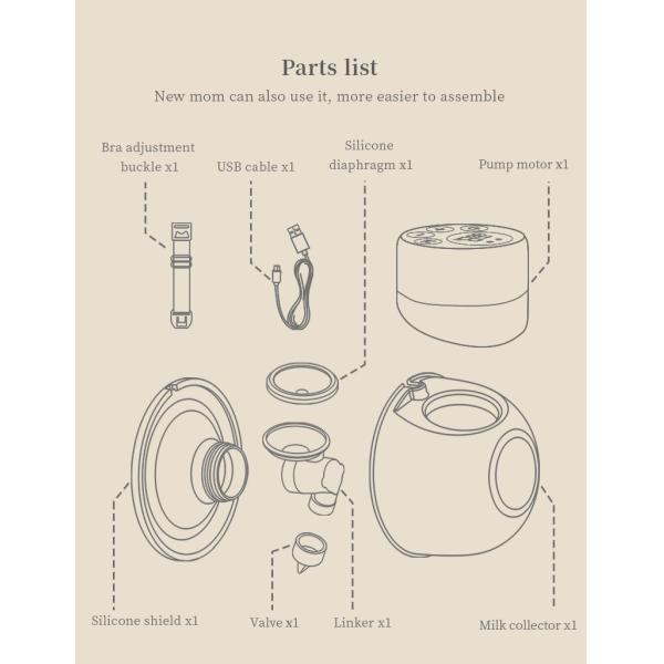 Wearable Breast Feeding Device Breastfeeding Women Breast Pump Pumped Breast Milk Storage