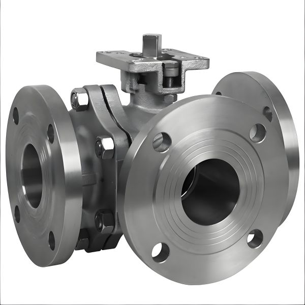 3 Way Flange Ball Valve Stainless Steel 304 316 L/T Port Manual Three Way Ball Valve for Water Oil Gas