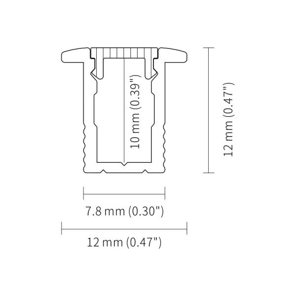 12*12mm утопило алюминиевый канал штранг-прессования теплоотвода профиля СИД