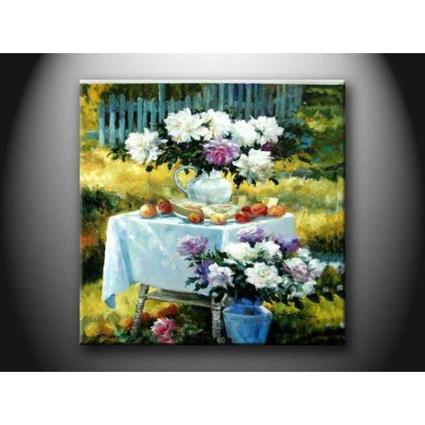 Interior House Landscape Custom oil Paint Handmade Oil Painting with Flower HHD1123