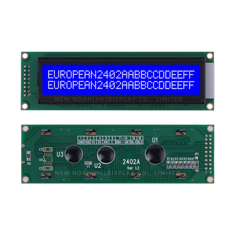 European Blue Film White Letters 2402A LCD Screen Display Supports ST7066U