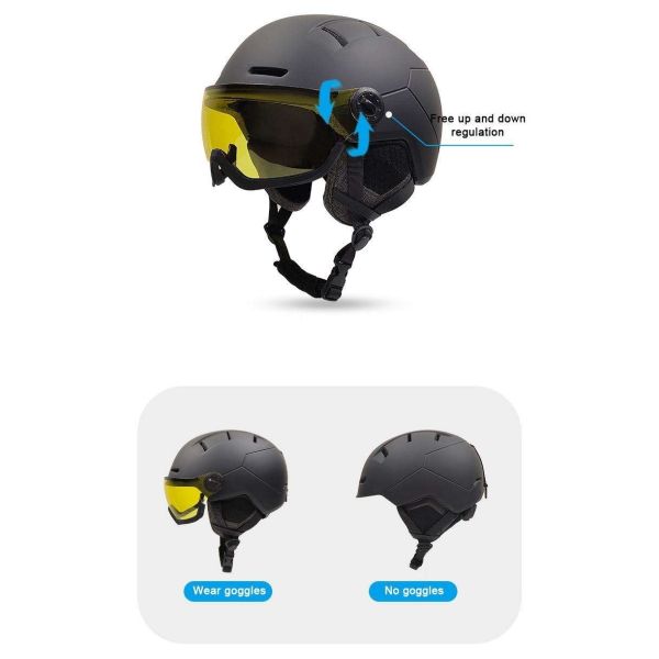 Adjustable Adult Winter Sports Helmet Featuring Head Protection Snowboard Skiing Safety Goggles Visor CE Certified