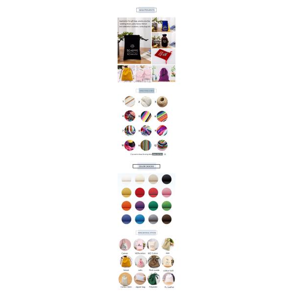 Eco Friendly Round Bottom Cotton Fabric Drawstring Candle Bag for Jewelry Packaging