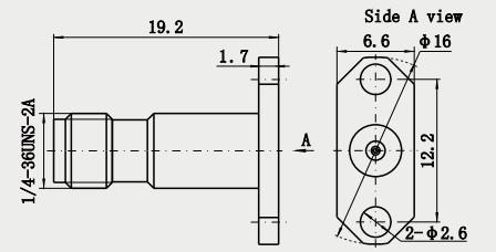 Conector Coaxial RF Reto de Aço Inoxidável 2,92mm 50Ohm Fêmea