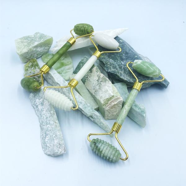 Custom Magnetic Box Packaging Skin GuaSha Naturel Massage Jade Roller for Face Neck Body