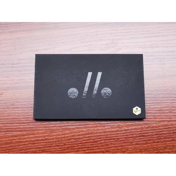 Custom Logo Hot Stamping UV Black Paper Free Gift Card Box VIP Credit Card Packaging
