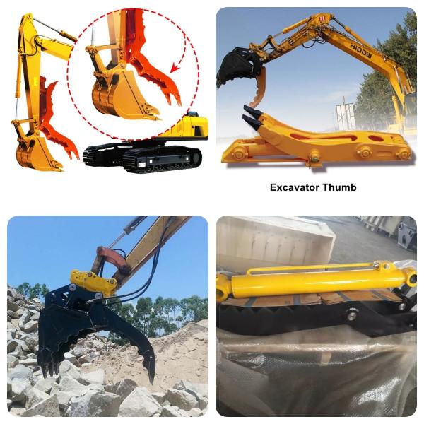 Mini excavadora hidráulica con conexión de pulgar Q345B de acero