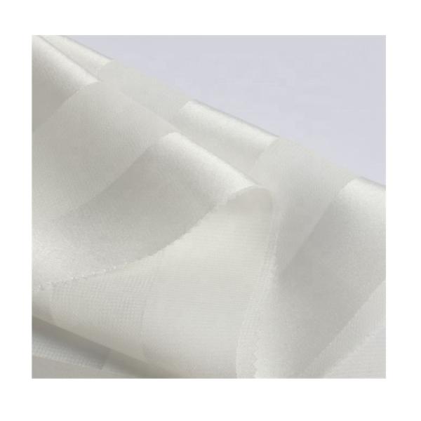 Recycled chiffon satin striped fabric is elegant and soft for pajamas/long skirts