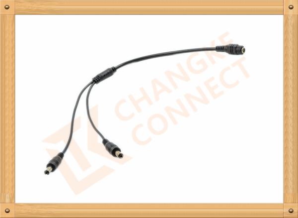 OEM / ODM DC12V custom power cables Male To Female 1 To 2 Y Type