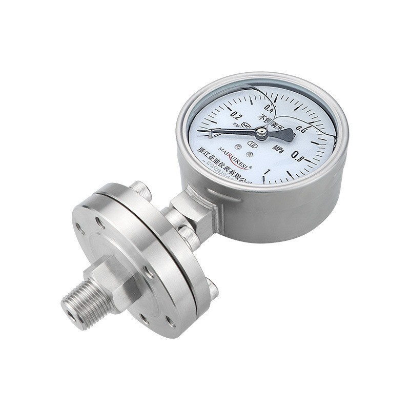 High Precision 1.6% YTP100BF Diaphragm Seal 4 Inches Manometer Pressure Gauge