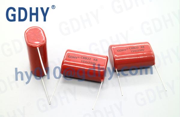 Capacitor metalizado CBB22 154j250v 0.15uf P10 do filme do polipropileno