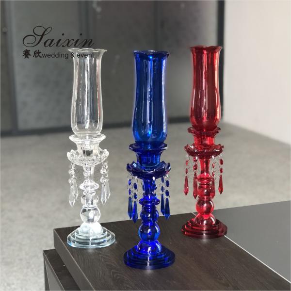 Centerpieces Wedding Candle Holder Table Decor Pillar Crystal With Glass Hurricanes