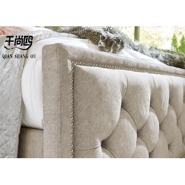 Luxury Tall Upholstered King Size Bed Button Metal 137*203cm 153*203cm