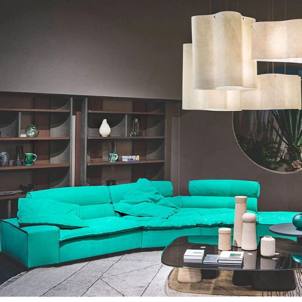 Italian Design Fabric Modular Sofas Set Luxury Living Room Sofas Combination Fabric Sofas Couch Set