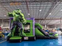 El castillo inflable de Hulk con tobogán salpicador comercial salto inflable