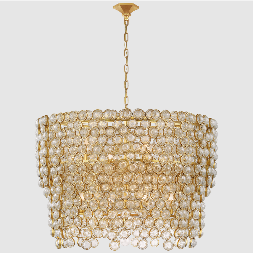 Customized Design Brass + K9 Crystal Pendant Light with 50000 Hours Lifespan for Luxury Chandelier