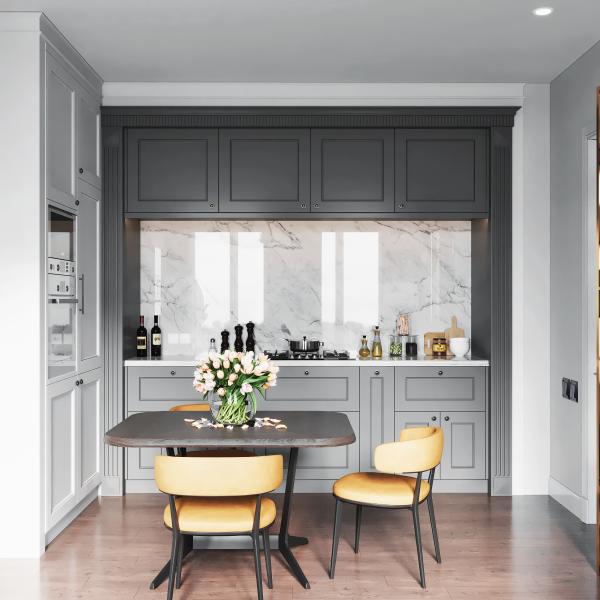 Apartment Wood Custom Furniture Melamine Wooden Cabinet Kitchen Cabinets Modern