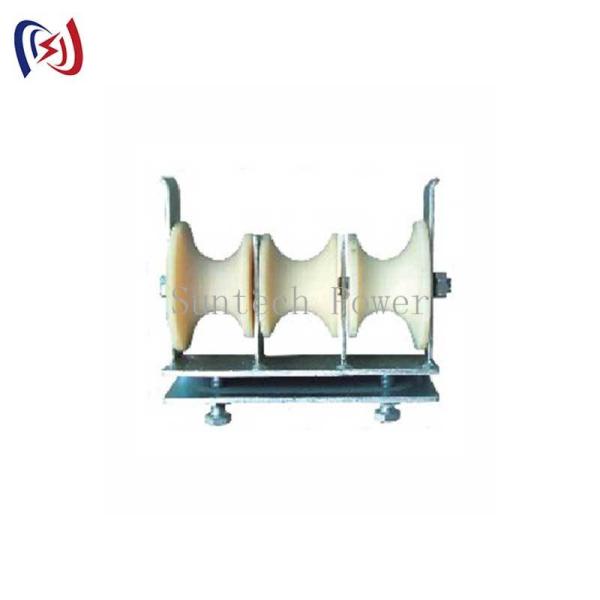 Three Sheaves Stringing Block with Durable Steel Frame and Low Friction Cable Pulling for Transmission Lines