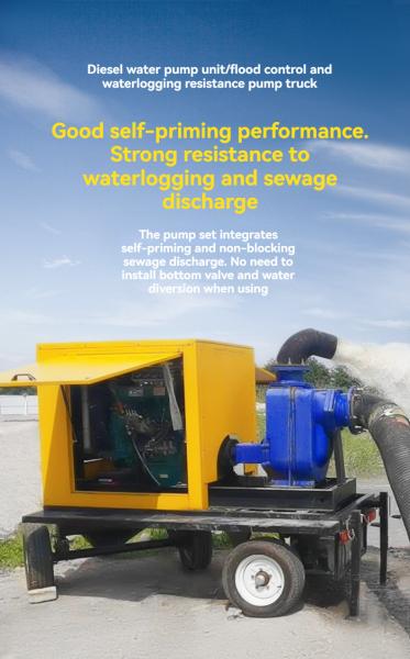 Large Flow Self Priming Mobile Diesel Pump Truck 800-1000m³/H For Water Treatment