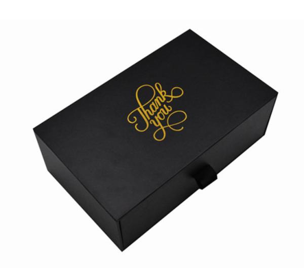 Matt Laminated Gold Foil Stamping Rigid Cardboard Paper Drawer Box For Jewelries