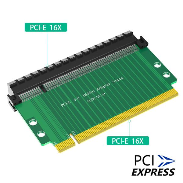 PCI-Express 4.0 16x carte d'agrandissement, 180 degrés carte d'agrandissement à grande vitesse Compatible avec les cartes d'agrandissement PCI Express 4.0 x16