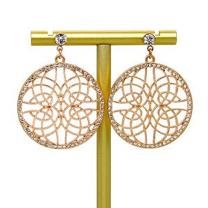 Grandes brincos do parafuso prisioneiro de Diamond Earrings Chandelier Gold Star do ouro amarelo da aro