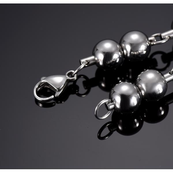 Stainless Steel Bead Chain Bracelet with Paw Print Charm Cremation Jewelry Bangles
