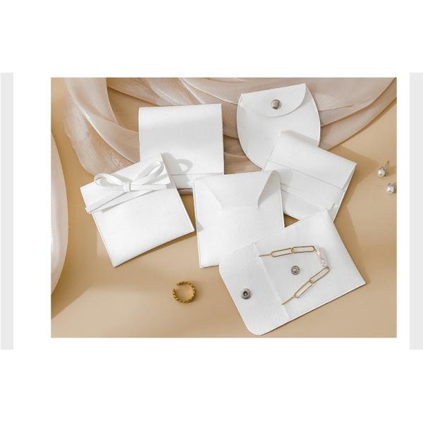 Customized LOGO White Velvet Bag Jewelry Accessories Thickened Snap Button Bag Anti-Oxidation Jewelry Storage Bag