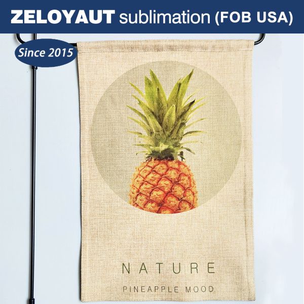 ZELOYAUT Wholesale Sublimation Blanks Hot Sales Sublimation Garden Flag Personalized Flax Flag Lawn and Courtyard Decorations
