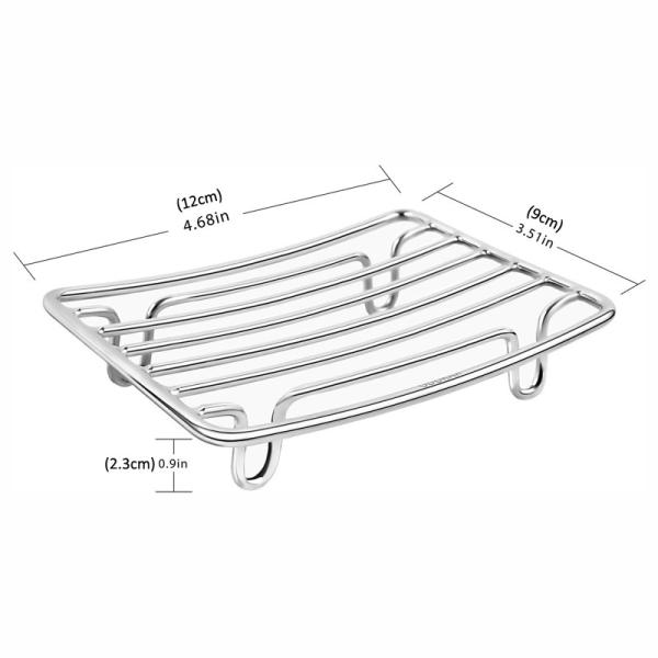 Stainless Steel Rust Proof Self Draining Bar Soap Dish Holder for Shower Bathroom