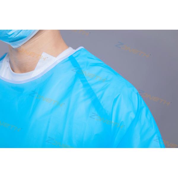Disposable Thumb Loop 35GSM CPE Plastic Gown For Hospital