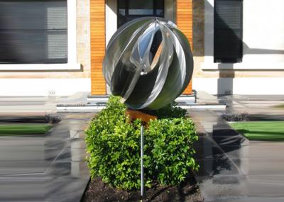 Escultura de aço inoxidável atrativa da esfera/escultura de aço contemporânea